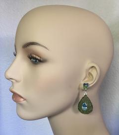 Michael Kneebone Michael Kneebone Bi Color Topaz Diamond Topaz Carved Jade Dangle Earrings - 2530988