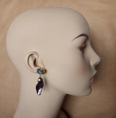 Michael Kneebone Michael Kneebone Black Keshi Pearl Topaz Peridot Diamond Dangle Earrings - 1267500
