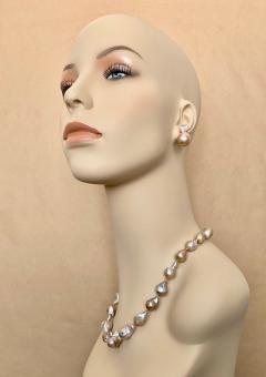 Michael Kneebone Michael Kneebone Sapphire Flame Ball Pearl Necklace Earring Suite - 1583982