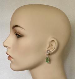 Michael Kneebone Michael Kneebone White Sapphire Diamond Green Beryl Dangle Earrings - 2837817