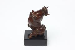 Michael Lantz Rare Bronze Sculpture of a Sitting Bull by American Sculptor Michael Lantz - 3180587