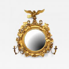 Michael OMalley Irish Victorian Gilt Girandole Eagle Crest Wall Mirror - 4628032