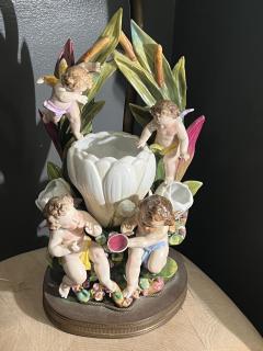 Michael Powolny PRIMAVERA ANGELS AND FLOWER CERAMIC LAMP IN THE MANNER OF MICHAEL POWOLNY - 3361757