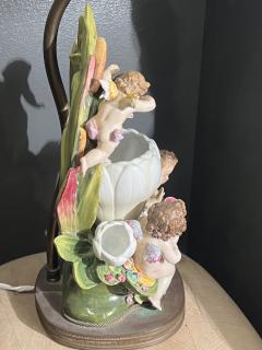 Michael Powolny PRIMAVERA ANGELS AND FLOWER CERAMIC LAMP IN THE MANNER OF MICHAEL POWOLNY - 3361762