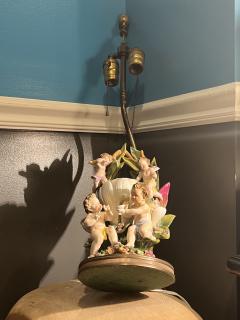 Michael Powolny PRIMAVERA ANGELS AND FLOWER CERAMIC LAMP IN THE MANNER OF MICHAEL POWOLNY - 3361763