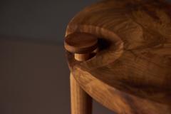 Michael Rozell Pair of Side Tables in White Oak Burl Top by Michael Rozell USA 2020 - 2346390