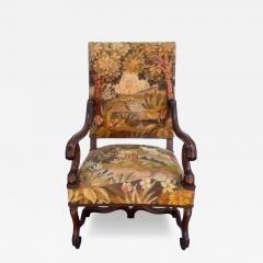 Michael Taylor 18th C Style French Needlepoint Carved Walnut Throne Chair - 4248578