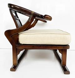 Michael Taylor 1950s Baker Michael Taylor Far East Collection Club Chairs Raw Silk Cushions - 3502601