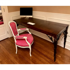 Michael Taylor 19th C Style Michael Taylor Ebony Mahogany Dafne Writing Table Desk - 2796297