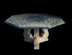 Michael Taylor An Octagonal Center Table with Verde Antico Top Michael Taylor Faux Stone Base - 3547783