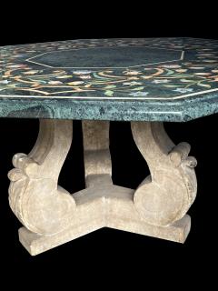 Michael Taylor An Octagonal Center Table with Verde Antico Top Michael Taylor Faux Stone Base - 3547850