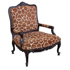 Michael Taylor Louis XV Style Wide Arm Chair W Giraffe Velvet - 4642906