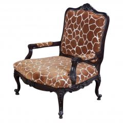 Michael Taylor Louis XV Style Wide Arm Chair W Giraffe Velvet - 4642907
