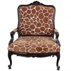 Michael Taylor Louis XV Style Wide Arm Chair W Giraffe Velvet - 4642909
