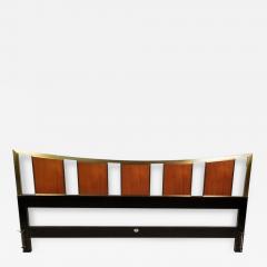 Michael Taylor Michael Taylor Brass Teak King Headboard for the Baker Far East Collection - 1051211