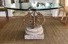 Michael Taylor Michael Taylor Stone and Iron Round Dining Table - 1784354