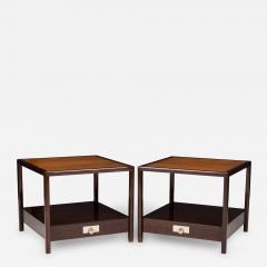 Michael Taylor Michael Taylor for Baker American New World Square Wooden End Side Tables - 2792699