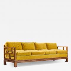 Michael Taylor Michael Taylor for Baker Furniture Far East Collection Mid Century Walnut Sofa - 4533822