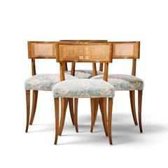 Michael Taylor Michael Taylor for Baker Klismos Mid Century Cane Dining Chairs Set of 4 - 4793523