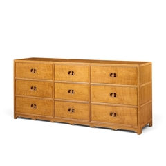 Michael Taylor Michael Taylor for Baker Mid Century 9 Drawer Mahogany Lowboy Dresser - 4714166