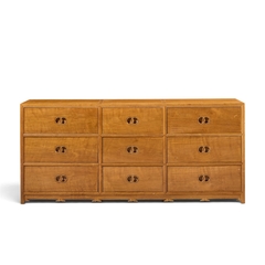 Michael Taylor Michael Taylor for Baker Mid Century 9 Drawer Mahogany Lowboy Dresser - 4714168