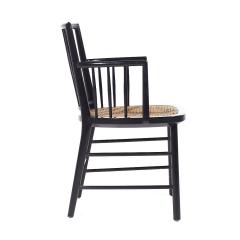 Michael Taylor Michael Taylor for Baker Mid Century Ebonized Cane Dining Chairs Set of 6 - 3864578
