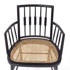 Michael Taylor Michael Taylor for Baker Mid Century Ebonized Cane Dining Chairs Set of 6 - 3864579