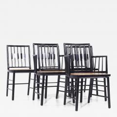 Michael Taylor Michael Taylor for Baker Mid Century Ebonized Cane Dining Chairs Set of 6 - 3867078