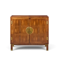 Michael Taylor Michael Taylor for Baker Milling Road Walnut and Brass Cabinet Credenza - 4810122