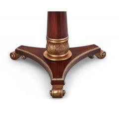 Michael Taylor Panache Regency Style Mahogany Giltwood Round Pedestal Center Table - 4254736