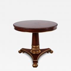 Michael Taylor Panache Regency Style Mahogany Giltwood Round Pedestal Center Table - 4256526