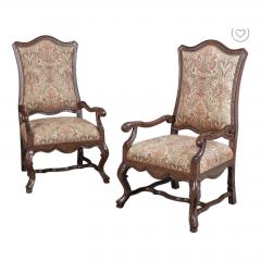 Michael Taylor Panache for Michael Taylor Louis XIV Style Walnut Arm Chair 1 of 2 - 4642890