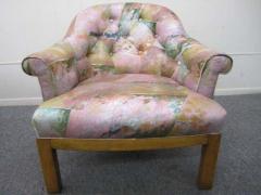 Michael Taylor Spectacular Pair of Mid Century Modern Barrel Back Club Chairs Asian Influenced - 1843674