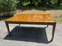 Michael Taylor Stunning Michael Taylor for Baker Asian Parquetry Burl Elm Dining Table 3 Leaves - 4697050