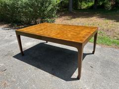 Michael Taylor Stunning Michael Taylor for Baker Asian Parquetry Burl Elm Dining Table 3 Leaves - 4697051