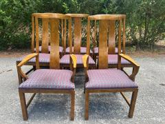 Michael Taylor Stunning Set 8 Michael Taylor Asian influenced Burl Elm Dining Chair Mid Century - 4697043