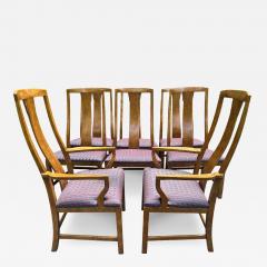 Michael Taylor Stunning Set 8 Michael Taylor Asian influenced Burl Elm Dining Chair Mid Century - 4698002