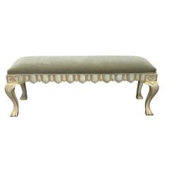 Michael Taylor Venetian Style Michael Taylor Olive Mohair Gilded Bench - 4511275