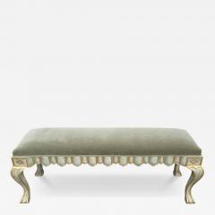 Michael Taylor Venetian Style Michael Taylor Olive Mohair Gilded Bench - 4511557