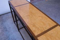 Michael Taylor Vintage Michael Taylor Far East Console Table for Baker in Oak and Burl Inlay - 1889780