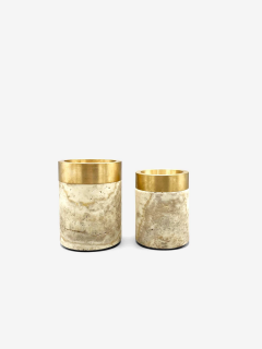 Michael Verheyden SMALL COPPA CONTAINER IN TRAVERTINE - 3595520