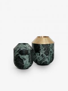 Michael Verheyden VASQUE LARGE VASE IN VERDE ALPI WITH BRUSHED BRONZE TOP - 2992668