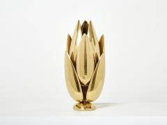 Michel Armand Michel Armand gilt bronze modernist Lotus sculpture table lamp 1970 - 2780354