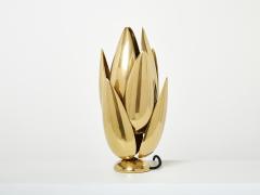 Michel Armand Michel Armand gilt bronze modernist Lotus sculpture table lamp 1970 - 2780355