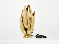 Michel Armand Michel Armand gilt bronze modernist Lotus sculpture table lamp 1970 - 2780357