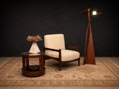 Michel Arnoult Brazilian Mid Century Armchair in Wood Chenille upholstery Michel Arnoult - 4586260