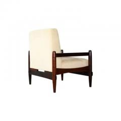 Michel Arnoult Brazilian Mid Century Armchair in Wood and Leather by Michel Arnoult c 1960s - 3833488