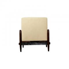 Michel Arnoult Brazilian Mid Century Armchair in Wood and Leather by Michel Arnoult c 1960s - 3833492