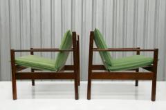 Michel Arnoult Brazilian Modern Armchairs in Hardwood Fabric Michel Arnoult 1960s - 3594046