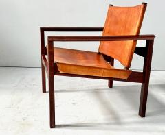 Michel Arnoult PegLev Leather Lounge Chair Brazil 1960 - 4315293